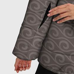 Куртка зимняя женская Серые волны узоры, цвет: 3D-светло-серый — фото 2