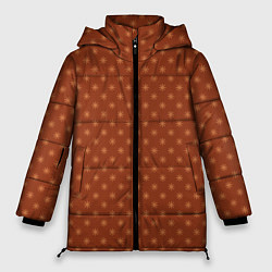 Куртка зимняя женская Коричневые звездочки, цвет: 3D-светло-серый