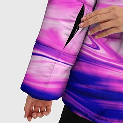 Куртка зимняя женская Розово-фиолетовый мраморный узор, цвет: 3D-светло-серый — фото 2