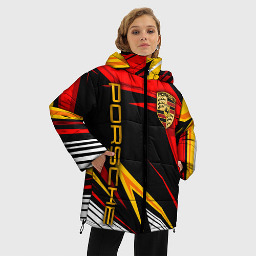 Женская зимняя куртка ПОРШЕ - RED SPORT / 3D-Черный – фото 3