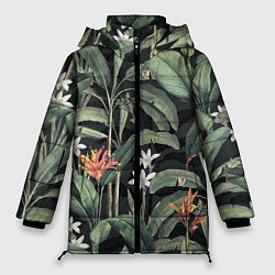 Женская зимняя куртка Цветы Зелёных Джунглей