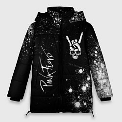 Куртка зимняя женская Pink Floyd и рок символ на темном фоне, цвет: 3D-черный