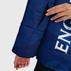 Куртка зимняя женская Сборная Англии Синяя Абстракция, цвет: 3D-светло-серый — фото 2