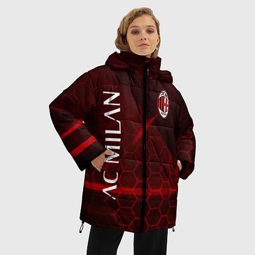 Женская зимняя куртка Ac milan Соты / 3D-Красный – фото 3