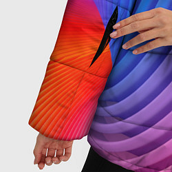Куртка зимняя женская Оптическая иллюзия с линиями, цвет: 3D-светло-серый — фото 2