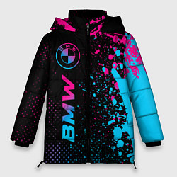 Куртка зимняя женская BMW - neon gradient: по-вертикали, цвет: 3D-черный