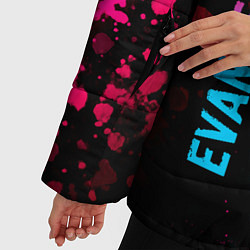 Куртка зимняя женская Evanescence - neon gradient: символ и надпись верт, цвет: 3D-черный — фото 2