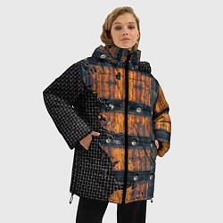 Куртка зимняя женская Металлическая клепаная обшивка, цвет: 3D-черный — фото 2