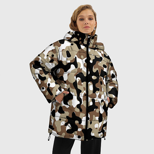 Женская зимняя куртка Камуфляж Open Terrain / 3D-Черный – фото 3