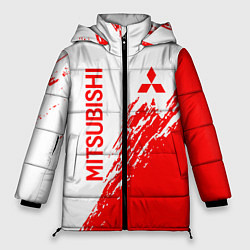 Женская зимняя куртка Mitsubishi - красная текстура