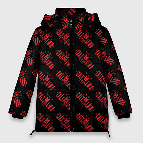 Женская зимняя куртка Cult of the lamb pattern / 3D-Красный – фото 1