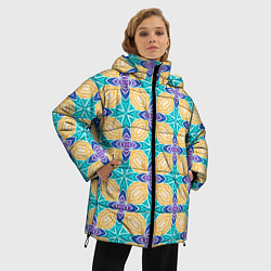 Куртка зимняя женская Мозаика лепестки, цвет: 3D-черный — фото 2
