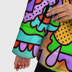 Куртка зимняя женская Яркая психоделическая картинка, цвет: 3D-светло-серый — фото 2