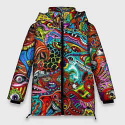 Куртка зимняя женская Радужная картина, цвет: 3D-красный