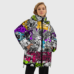 Куртка зимняя женская Граффити Watch Dogs 2, цвет: 3D-красный — фото 2