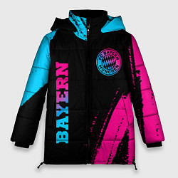 Куртка зимняя женская Bayern - neon gradient: надпись, символ, цвет: 3D-черный