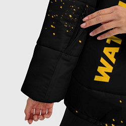 Куртка зимняя женская Watch Dogs - gold gradient: надпись, символ, цвет: 3D-черный — фото 2