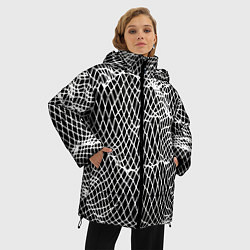 Куртка зимняя женская Сетчатая текстура ткани, цвет: 3D-черный — фото 2