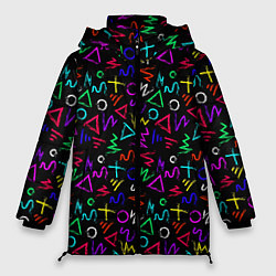 Куртка зимняя женская League Of Legends: Arcane neon logo, цвет: 3D-светло-серый