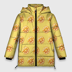 Куртка зимняя женская Апельсин Паттерн - Желтая версия, цвет: 3D-красный