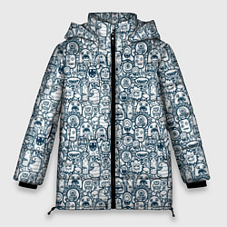 Куртка зимняя женская Монстрики с антенками, цвет: 3D-черный