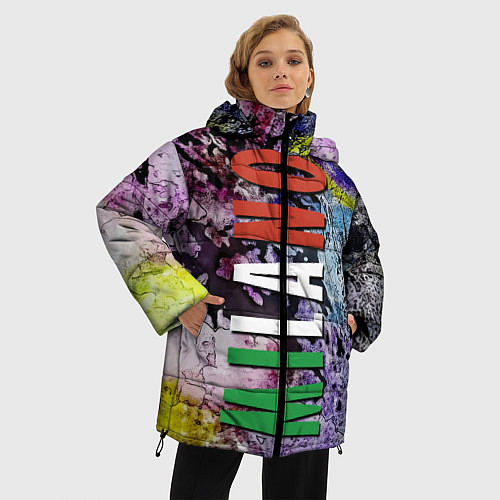 Женская зимняя куртка Avant-garde color texture - Milano / 3D-Красный – фото 3