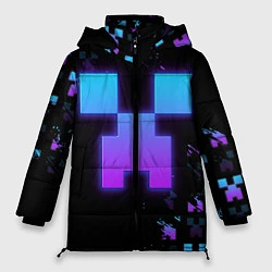 Куртка зимняя женская Minecraft градиент, цвет: 3D-черный