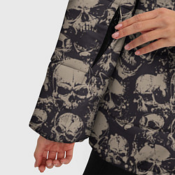 Куртка зимняя женская Череп и брызги, цвет: 3D-черный — фото 2