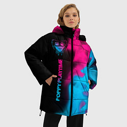 Куртка зимняя женская Poppy Playtime - neon gradient: по-вертикали, цвет: 3D-черный — фото 2