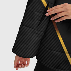 Куртка зимняя женская Герб России на черном фоне с золотыми вставками, цвет: 3D-черный — фото 2