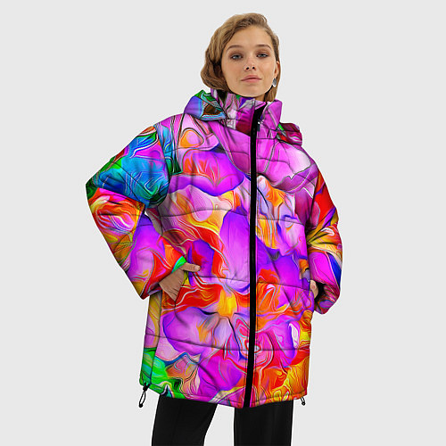 Женская зимняя куртка Flower Illusion / 3D-Красный – фото 3