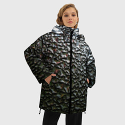 Куртка зимняя женская Неровная металлическая поверхность, цвет: 3D-красный — фото 2