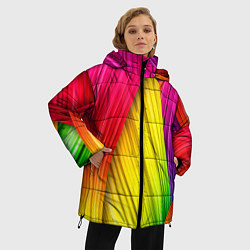 Куртка зимняя женская Multicolored ribbons, цвет: 3D-светло-серый — фото 2