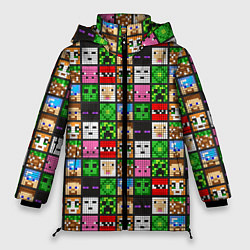 Куртка зимняя женская Minecraft - characters, цвет: 3D-светло-серый
