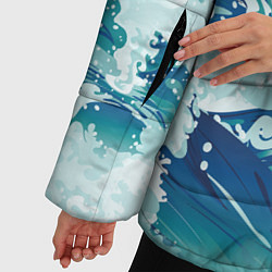 Куртка зимняя женская Несущиеся морские волны, цвет: 3D-красный — фото 2