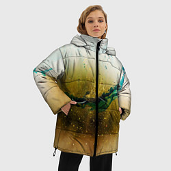 Куртка зимняя женская Абстрактные блёстки, тени и краски, цвет: 3D-красный — фото 2
