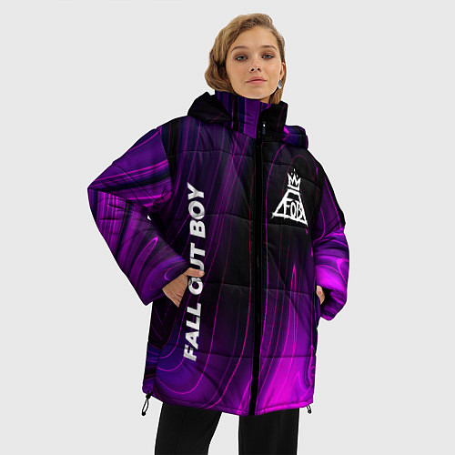 Женская зимняя куртка Fall Out Boy violet plasma / 3D-Черный – фото 3