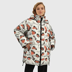 Куртка зимняя женская Рот с языком поп арт, цвет: 3D-черный — фото 2
