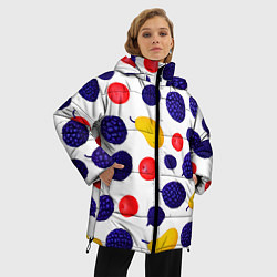 Куртка зимняя женская Ягодки и фрукты, цвет: 3D-черный — фото 2