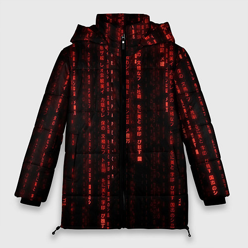 Женская зимняя куртка Программные иероглифы / 3D-Светло-серый – фото 1
