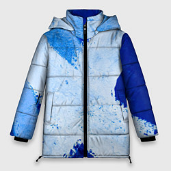 Куртка зимняя женская Белый крест на синем фоне, цвет: 3D-черный