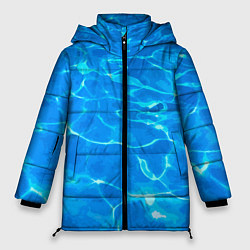 Куртка зимняя женская Абстрактные волны бассейна - текстура, цвет: 3D-светло-серый