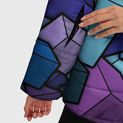 Куртка зимняя женская Цветные кубы, цвет: 3D-светло-серый — фото 2