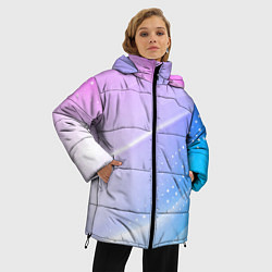 Куртка зимняя женская Абстракция с неоном, цвет: 3D-красный — фото 2