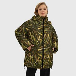 Куртка зимняя женская Милитари горошек разноцветный, цвет: 3D-черный — фото 2