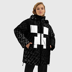 Куртка зимняя женская Криппер - паттерн инструментов - Майнкрафт, цвет: 3D-красный — фото 2