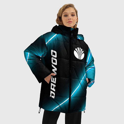 Женская зимняя куртка Daewoo неоновые лампы / 3D-Черный – фото 3