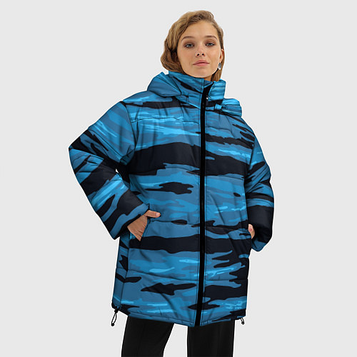 Женская зимняя куртка Волны Камуфляж / 3D-Черный – фото 3