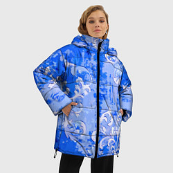 Куртка зимняя женская Растительный орнамент - паттерн, цвет: 3D-красный — фото 2