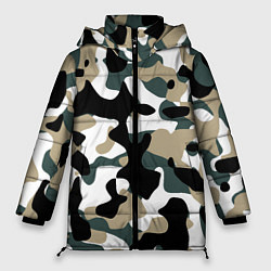 Куртка зимняя женская Камуфляж Snow - Trees - Shrubs, цвет: 3D-черный
